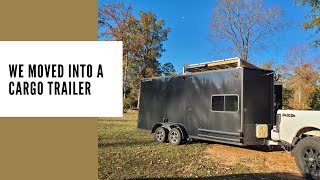 WE MOVED OUT | Living Full Time in a 7x18 Cargo Trailer | House Tour and Cargo Trailer Tour