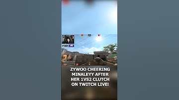 ZYWOO CHEERING MINALEYY ON HER 1VS2 CLUTCH ON TWITCH LIVE! #cs2clips #cs2 #gaming #shorts #esports