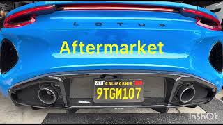 Lotus Emira 2.0 stock vs aftermarket exhaust and downpipe