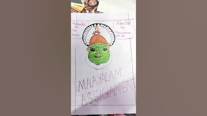 Aishu`s Assignment first page   #kathakali  #drawing #assignment #malayalam