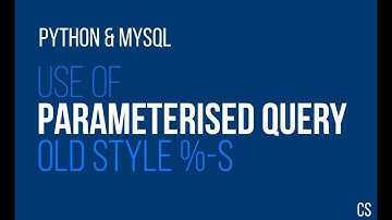 Advance Python Concept-Parameterised Query - Old Style forming query strings (%s)