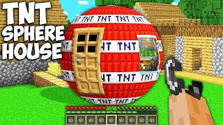 This is the coolest TNT SPHERE House in Minecraft !!! Round Base Build Challenge !!!