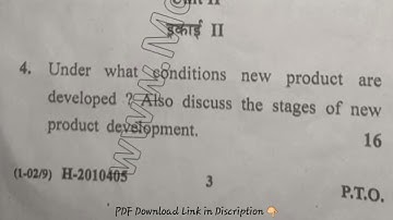 BCom Pass 4th Sem Marketing Management Question Paper