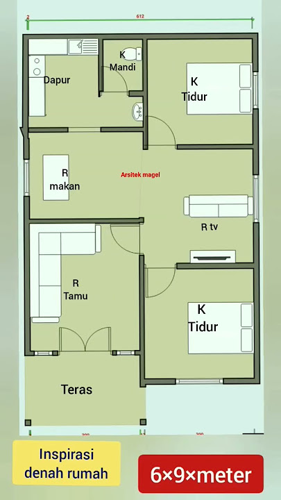 denah rumah 6×9 meter