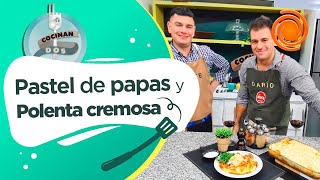 Cocinan dos: pastel de papas y polenta cremosa con estofado