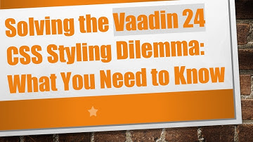 Solving the Vaadin 24 CSS Styling Dilemma: What You Need to Know