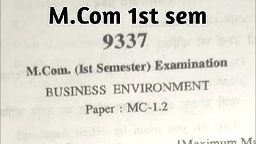 HPU M.Com 1st semester BUSINESS ENVIRONMENT Question Paper 🗞️ 2022 | Previous Year Question Paper