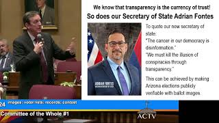 AZ Senate Debate #SB1324 on Transparency Ballot Images: Verifying the Results Are True. Ken Bennett