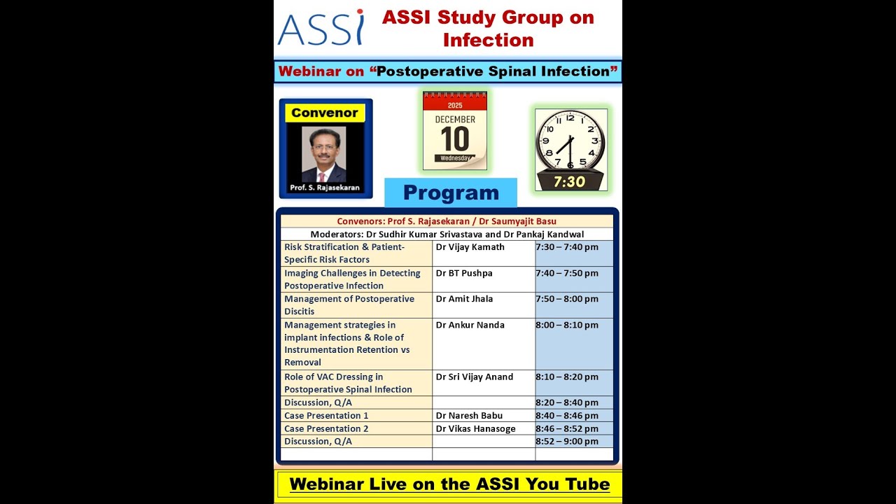 ASSI Webinar 02 - Postoperative Spinal Infection