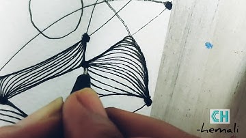 Meditation therapy by making random easy zentangle art pattern  (short)