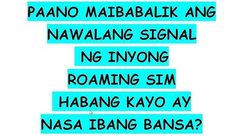 How To Fix Roaming Sim No Signal