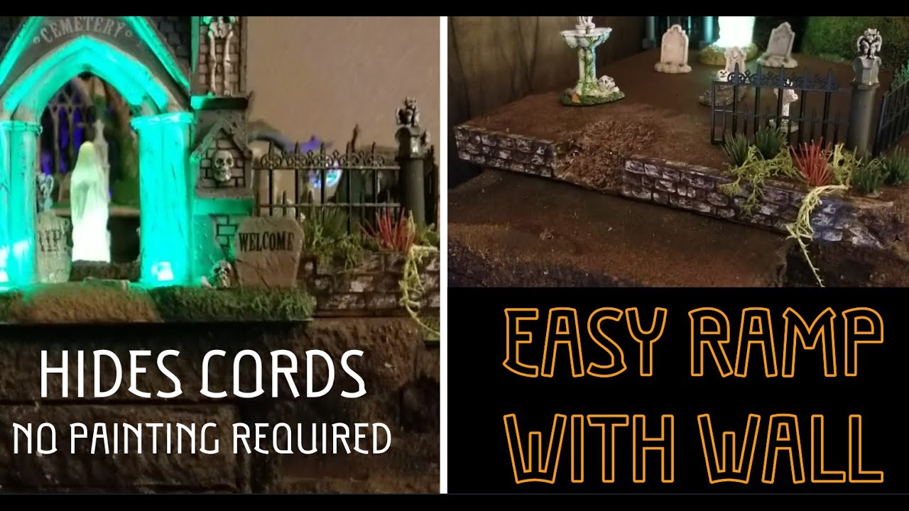 Quick and Easy Halloween Rock Wall and Dirt Ramp Village Display ...