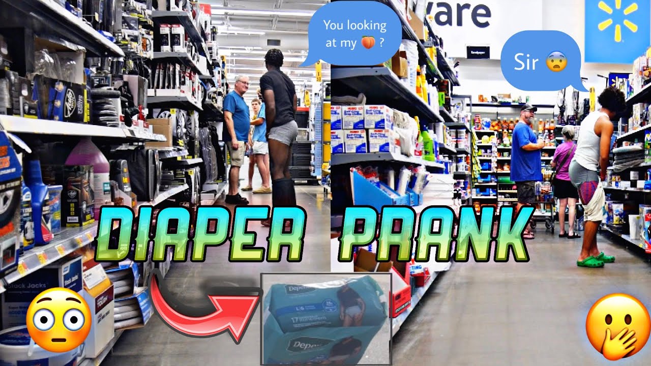 DIAPER PRANK AT WALMART 🍑😳 We Got Kicked Out🦵🏾🫢 YouTube