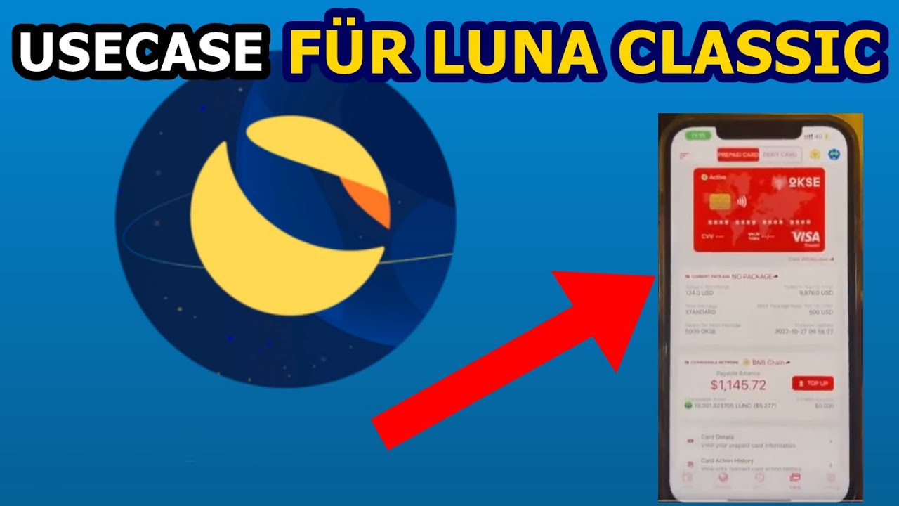 LUNA CLASSIC Usecase in über 170 Ländern Bezahlen mit Okse Visa Card