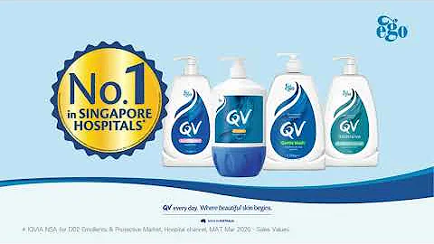 Recommended by Dermatologists, QV is the no 1 brand in Singapore Hospitals^