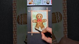 Gingerbread Man painting with watercolors 🍪🎄 #art #christmas #watercolorpainting #Gingerbread #MDNB🖤