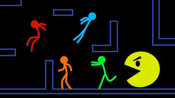 Red and Blue , Stickman Escape Animation - Part 49 ( PACMAN )