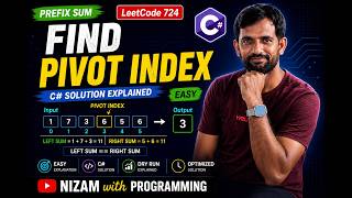 Find Pivot Index  C#  LeetCode 724  Prefix Sum  DSA Interview