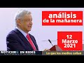 #EnVivo Análisis de la Conferencia mañanera del Presidente AMLO | Viernes 12 Marzo 2021