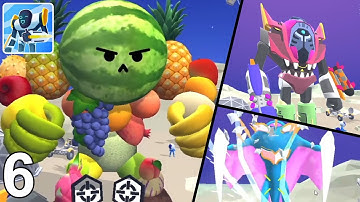 Mechangelion Robot Fighting Gameplay Walkthrough Part 6: Destroying Fruit Monster Alien