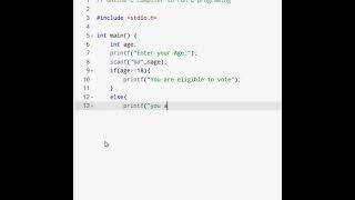 Print your Age in c programming #coding #programming #cprogramming #clanguage 