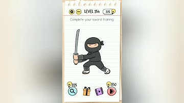 Brain Test Level 254 Complete your sword training Solution.