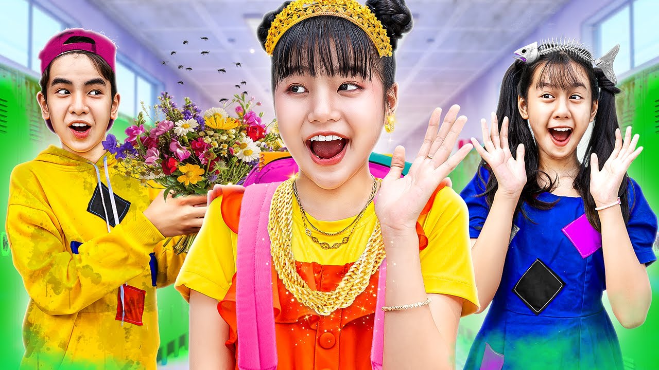 Rich Baby Doll First Day In Poor School! Rich Student Vs Poor Student