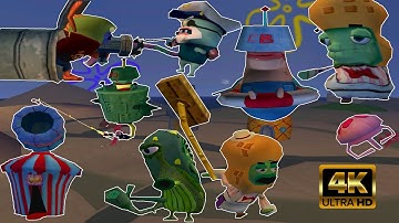 Spongebob Movie Game - All Enemy Cutscenes (4K)