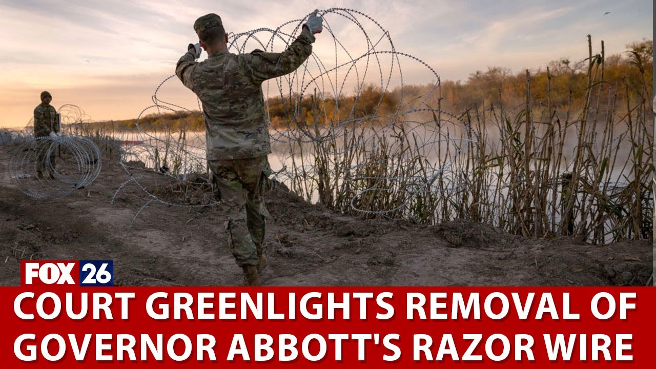 Border patrol gets razor wire removed by federal court - YouTube