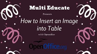 Insert Image in OpenOffice Table | OpenOffice Impress Beginner Tutorial Tamil!