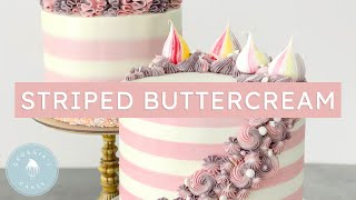 How to create stripes on a cake! Cake comb Vs. Piped buttercream! | Georgia's Cakes