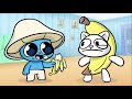 Daily life but smurf cat  banana cat  we live we love we lie  poppy playtime chapter 3 animation