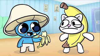 DAILY LIFE but SMURF CAT & BANANA CAT - We Live We Love We Lie // Poppy Playtime Chapter 3 Animation