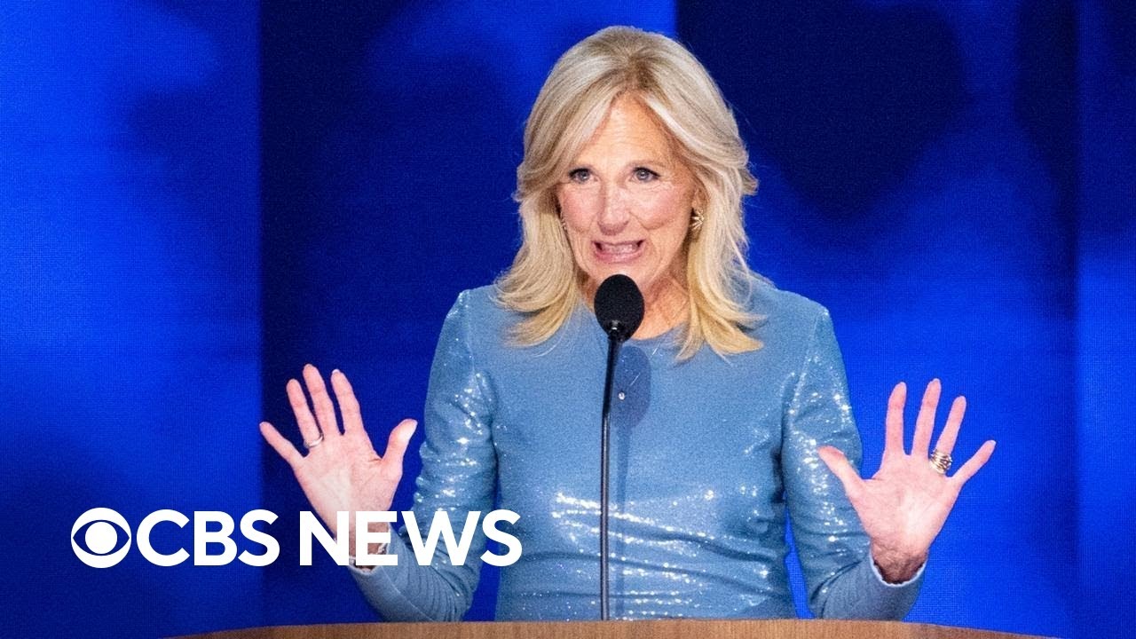 jill biden blue sequin dress Jill Biden's speech at Democratic convention honours President Biden and  marks an end for the first lady, too