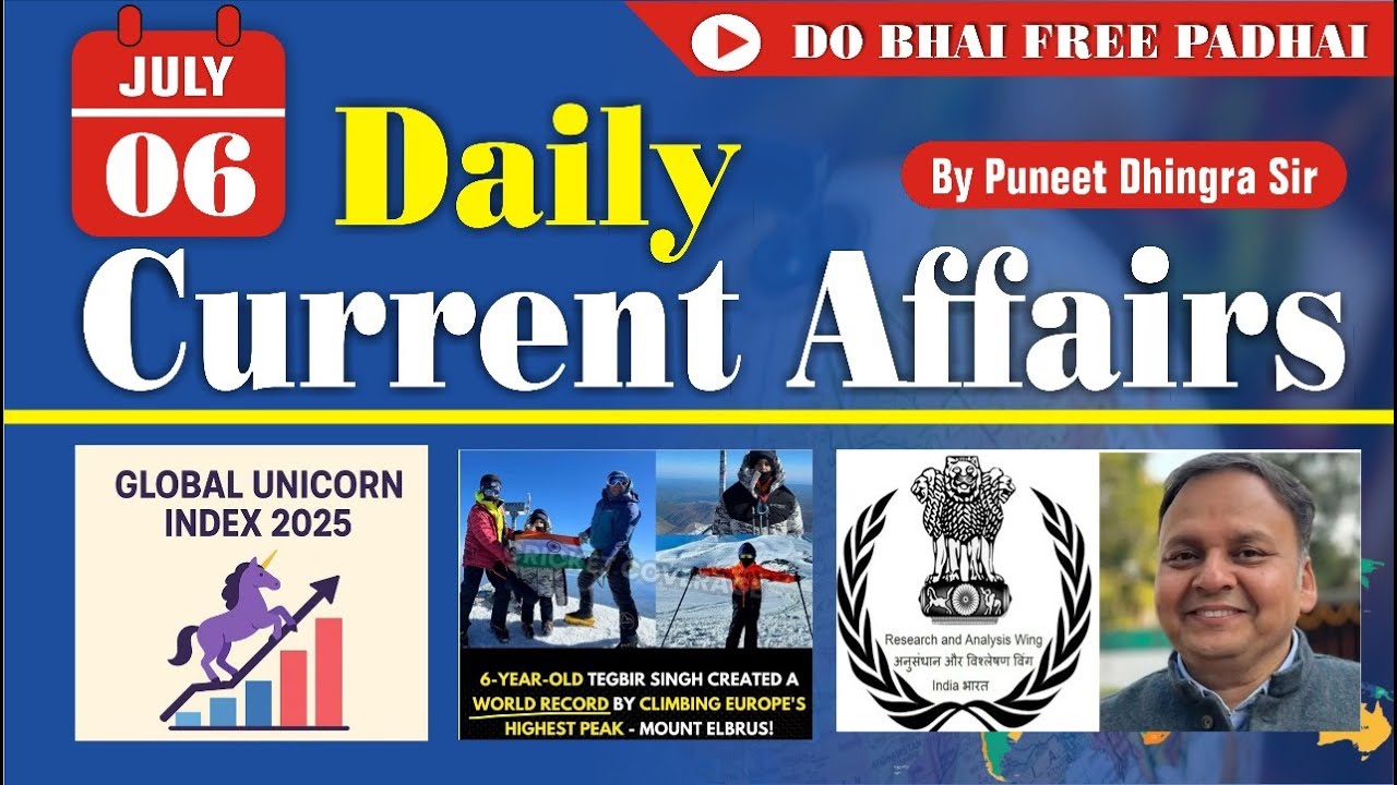 6 July 2025 Current Affairs | Daily Current Affairs | Bank | SSC ...