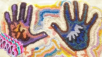 Rug Hooking Hit or Miss easy Thanksgiving Day Hooking fun