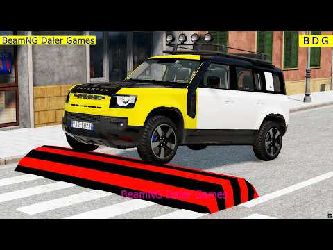 Cars vs Massive Magic Color Speed Bumps BeamNG DALER Games #1072 BeamNG.Drive