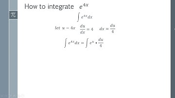 How to Integrate e^4x - Integrating e by Substitution Tutorial