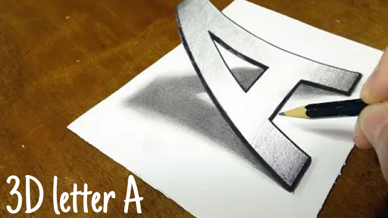 3d Letter A 3d Trick Letter A How To Draw 3d Letter A Art And