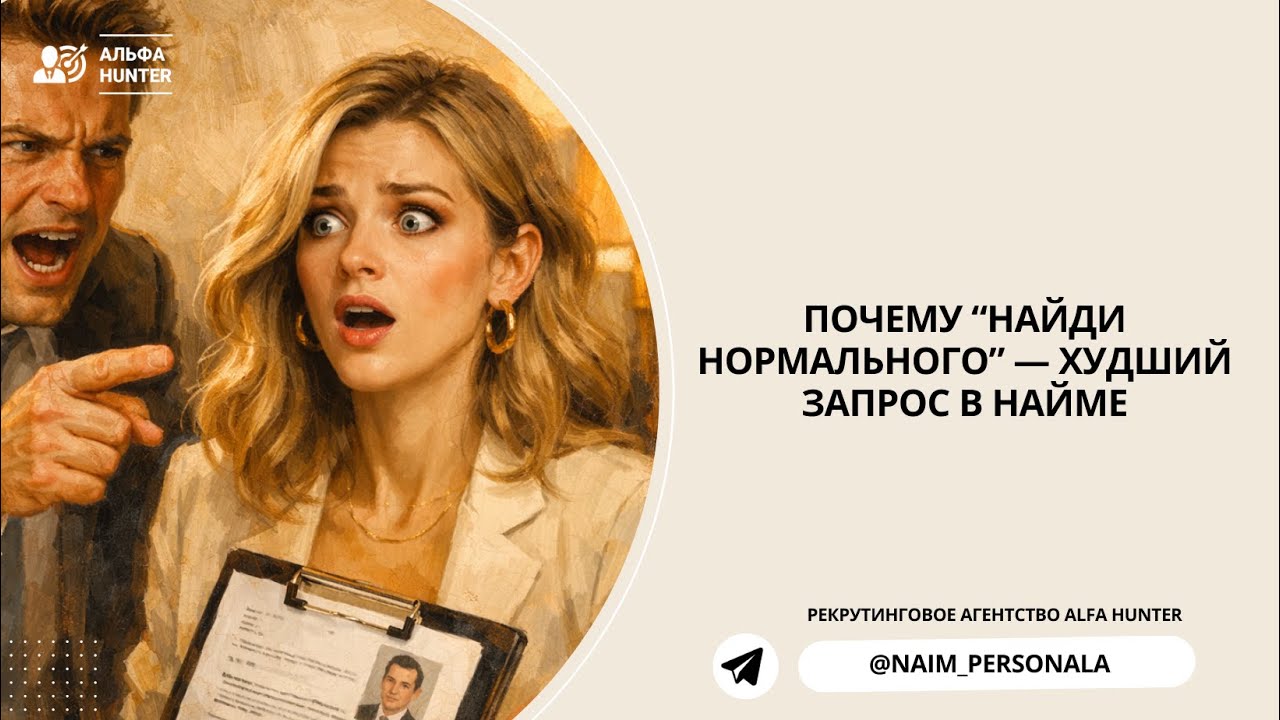 Бесплатный вебинар: Почему “найди нормального” — худший запрос в найме