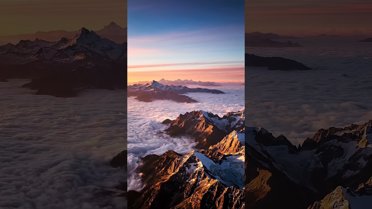 Soar above surreal mountain peaks. 