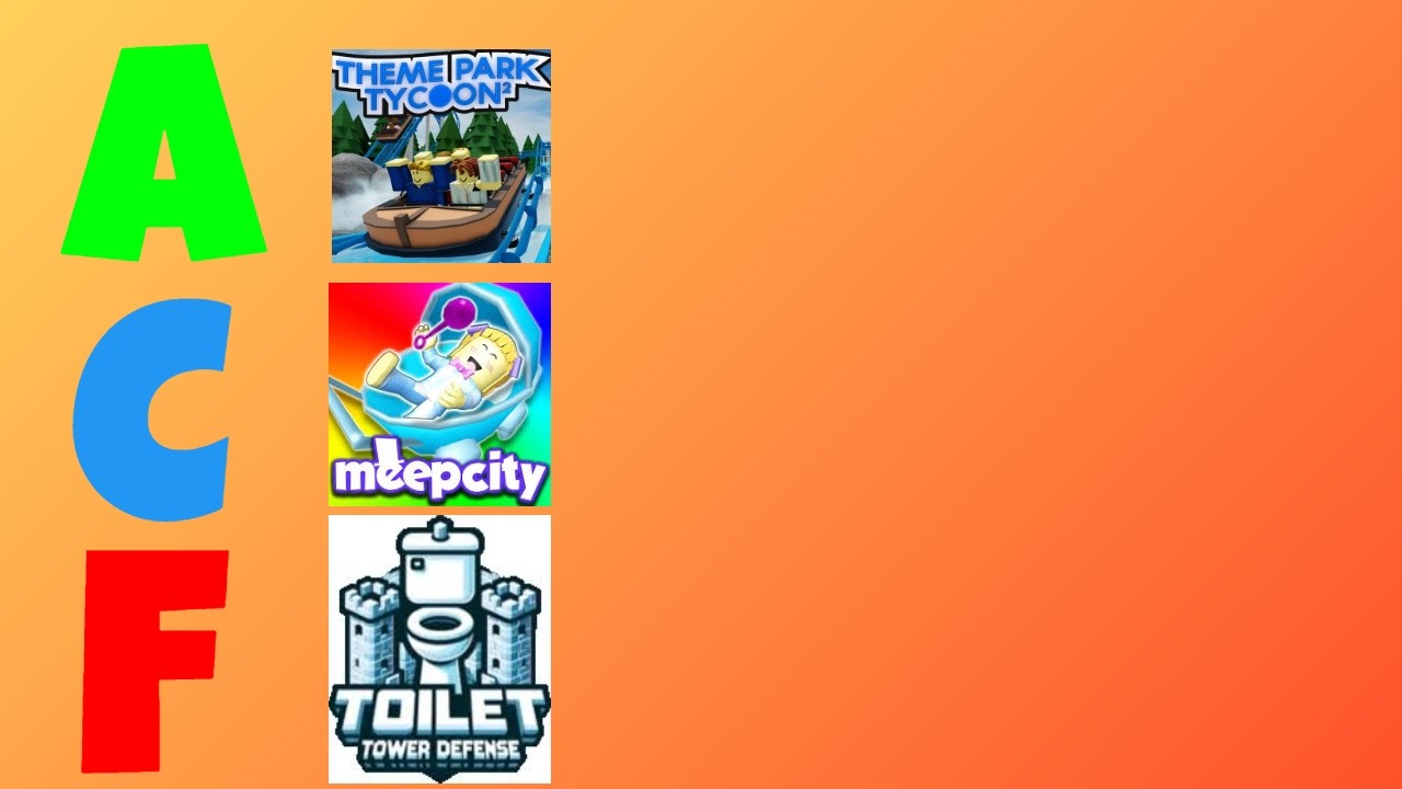 Ranking Roblox Games