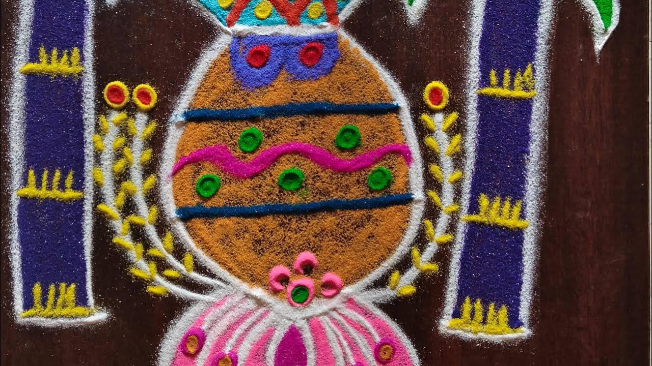 Simple and easy pongal kolam 