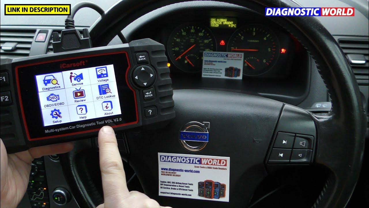 Reset SRS Airbag Service Urgent message iCarsoft VOL V2.0 Volvo & Saab