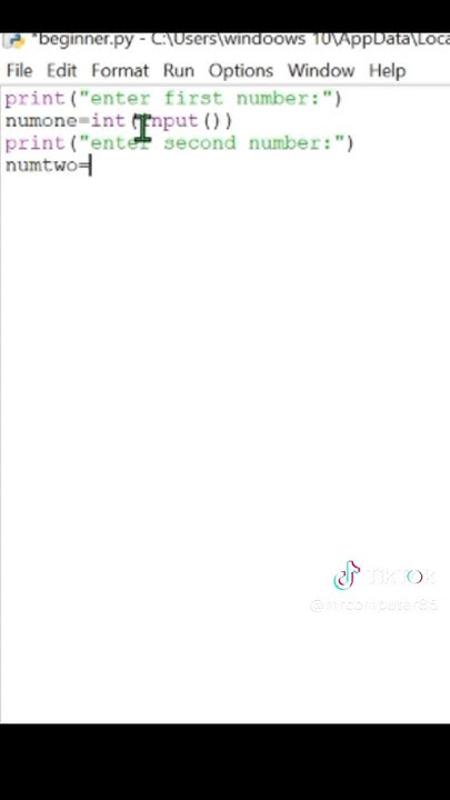 Simple program to add/sum two numbers in python. Python tutorial ...