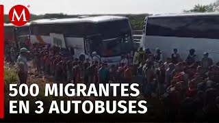 Logran rescatar a 500 migrantes abandonados en autopista La TinajaCosoleacaque, Veracruz