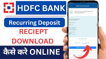 How to Download HDFC Recurring Deposit Summary | HDFC Recurring Deposit Receipt Download