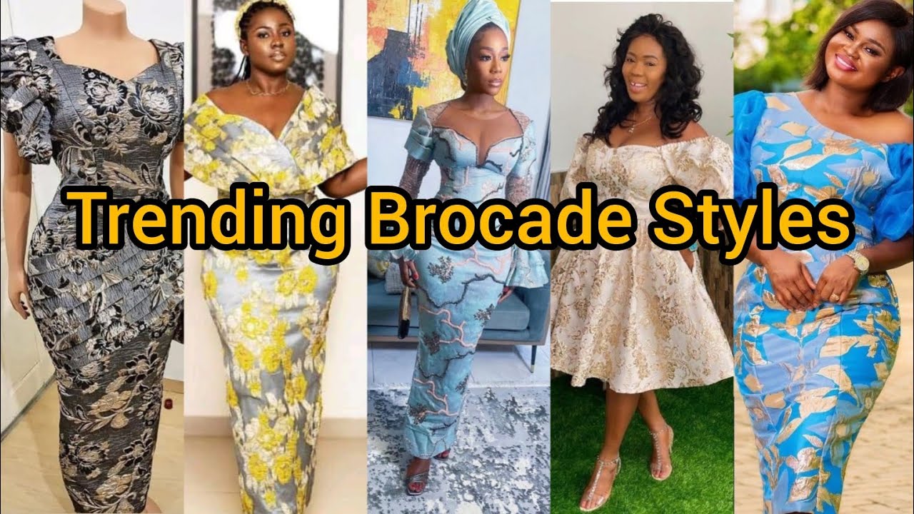 Best and Elegant Brocade Dress Designs 2024 | Jacquard/Brocade Gown Styles for Owambe and Weddings
