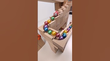 marble Run Race ASMR #281 Wooden Wave Course Colorful Marbles   #marblerun #marblerunrace #asmr