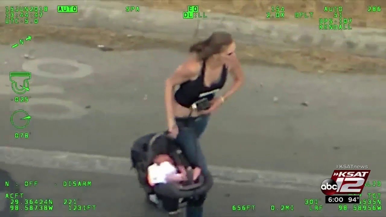 Video: Wild video shows woman take off with baby in carrier after ...